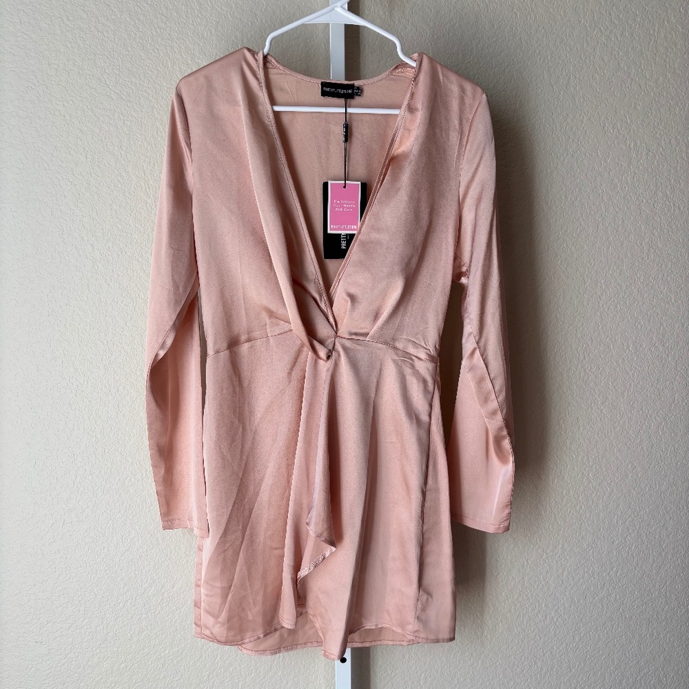 NWT Pretty Little Things Satin Wrap Dress